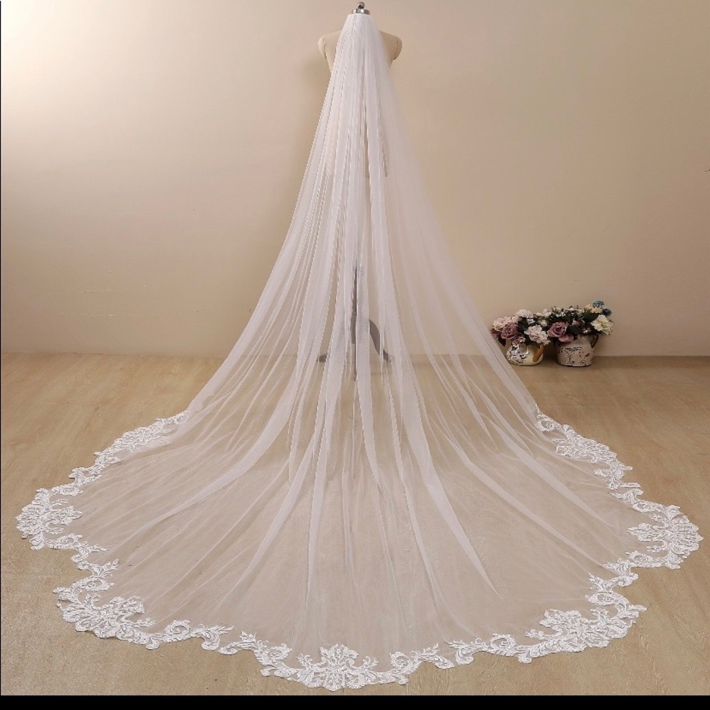 Vintage lace royal cathedral wedding veil